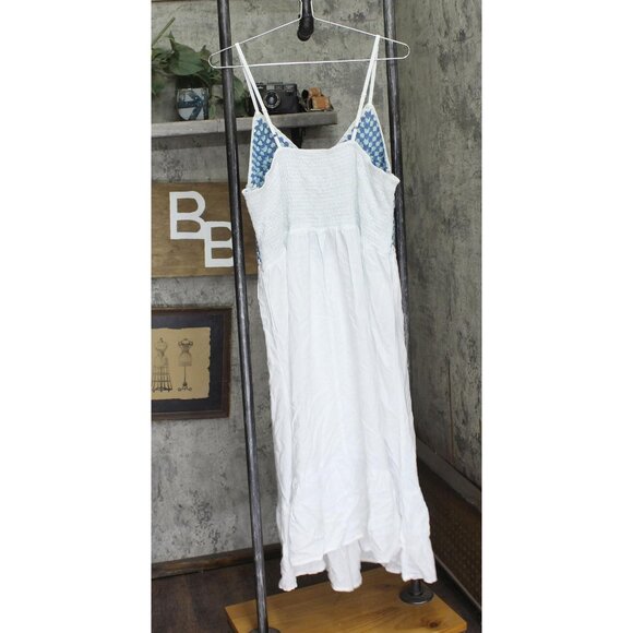 NWT Raviya Womens Plus Size Crochet Flounce-Hem Cover Up 76613X White / Blue 2X - Picture 5 of 8